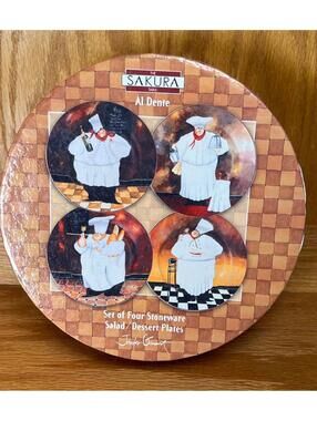 The Sakura Table Al Dente Set of Four Stoneware Salad/Dessert Plates by Jennifer